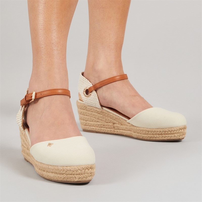 Womens Bela Ankle Strap Wedge Sandals Birch - Image 1