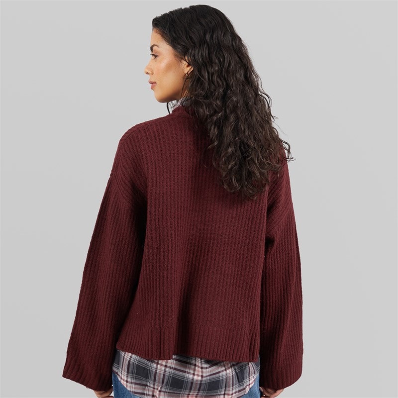 Womens Sigga Crew Neck Knit Jumper Cabernet - Image 2