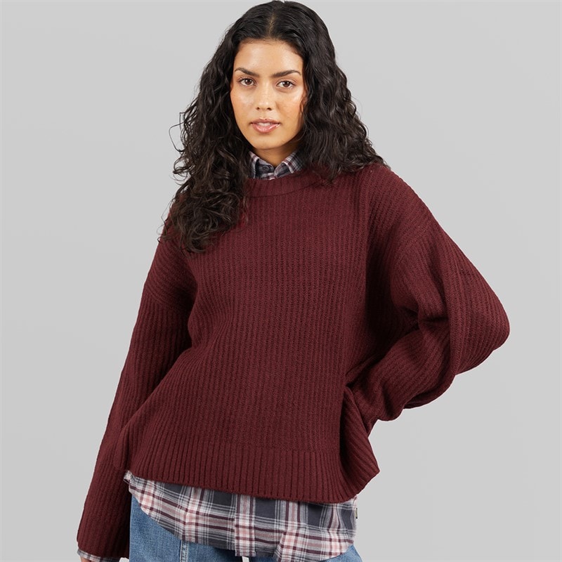 Womens Sigga Crew Neck Knit Jumper Cabernet - Image 5