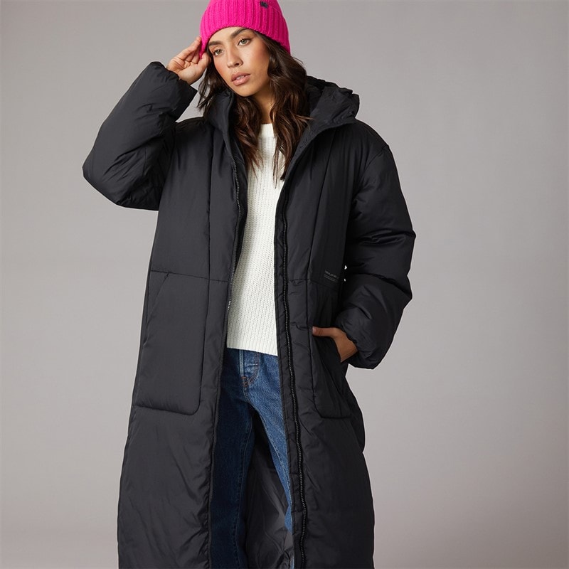 Womens Lolly Long Puffer Coat Black - Image 3
