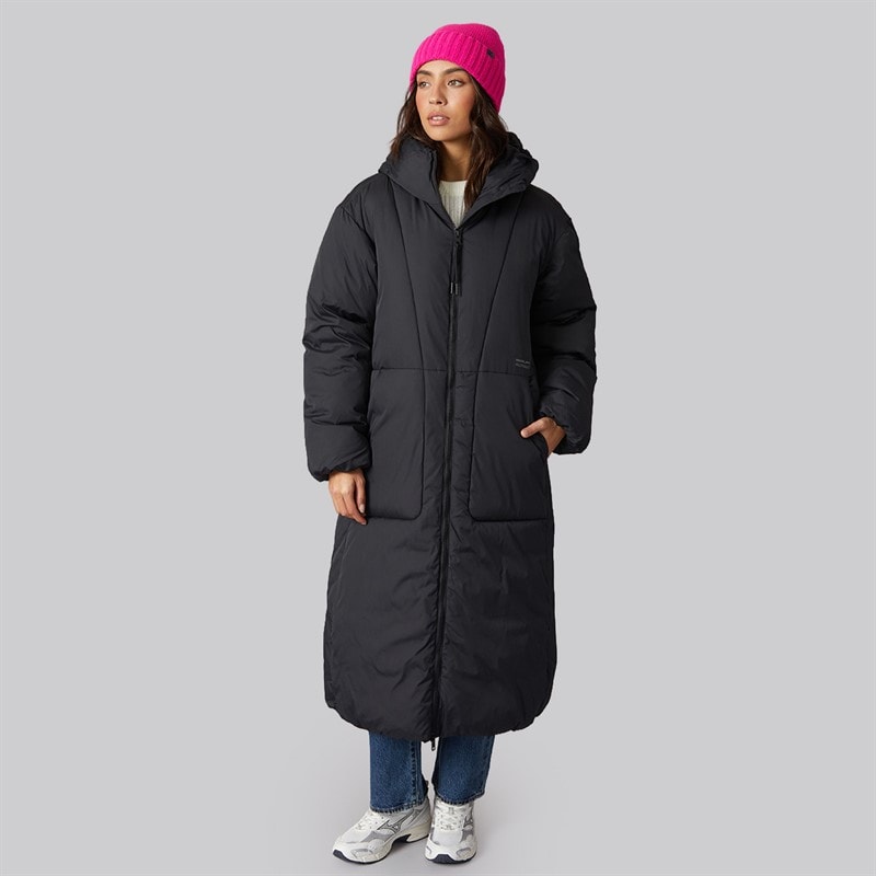 Womens Lolly Long Puffer Coat Black - Image 4