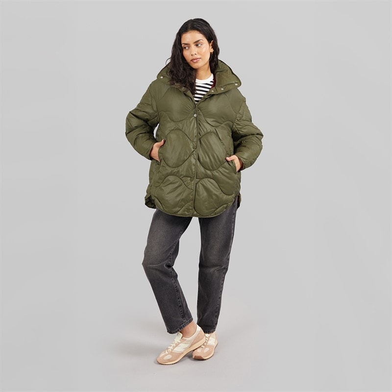 Womens Stella Shiny Quilted Coat Grape Leaf - Image 5
