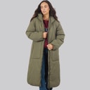 Womens Lolly Long Puffer Coat Grape Leaf