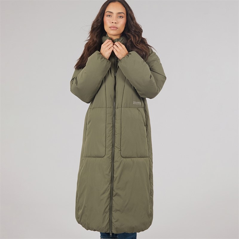 Womens Lolly Long Puffer Coat Grape Leaf - Image 5