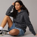 Womens Abbie Hoodie Dark Grey Melangeprint/White JJXX Logo