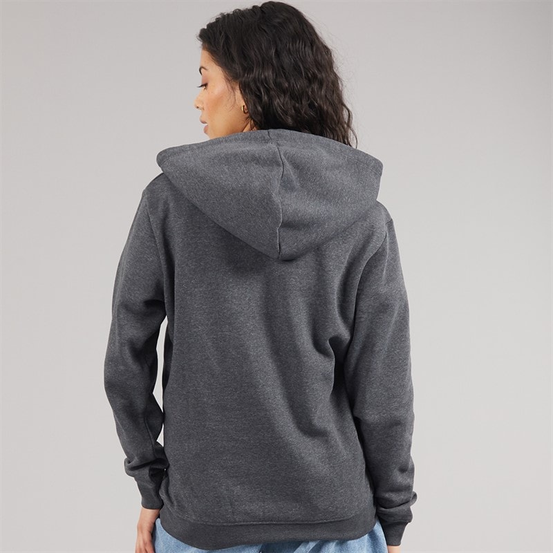 Womens Abbie Hoodie Dark Grey Melangeprint/White JJXX Logo - Image 2