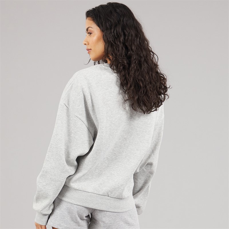 Womens Merle Crew Sweatshirt Light Grey Melange Print Saint Tropez - Image 2