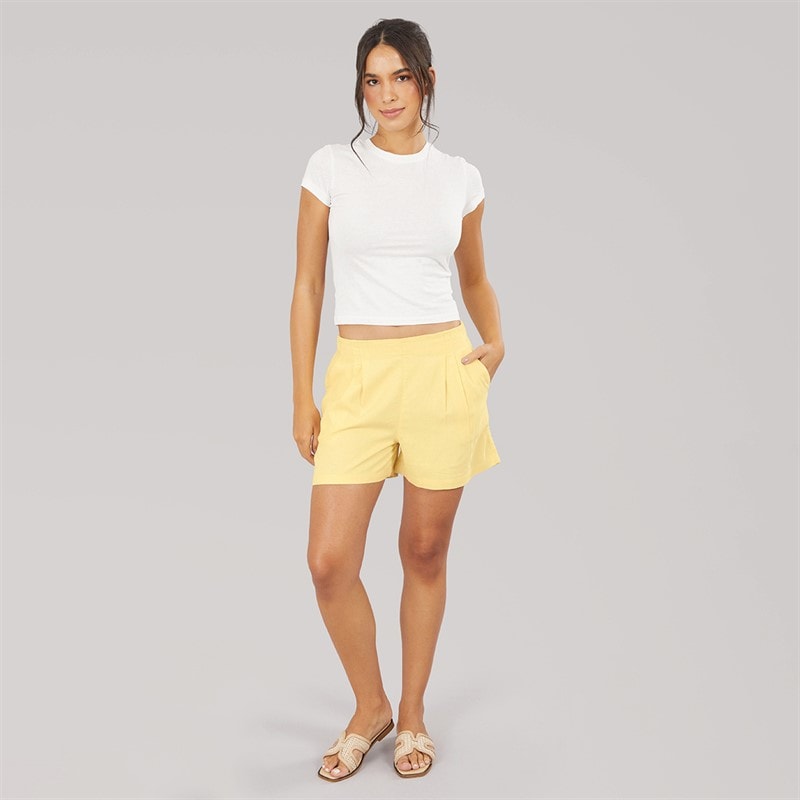 Womens Linen Blend Shorts Sunlight - Image 3