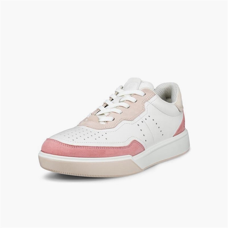 Womens Street Court Leather Trainers Old Rose/White/Rose Dust - Image 2