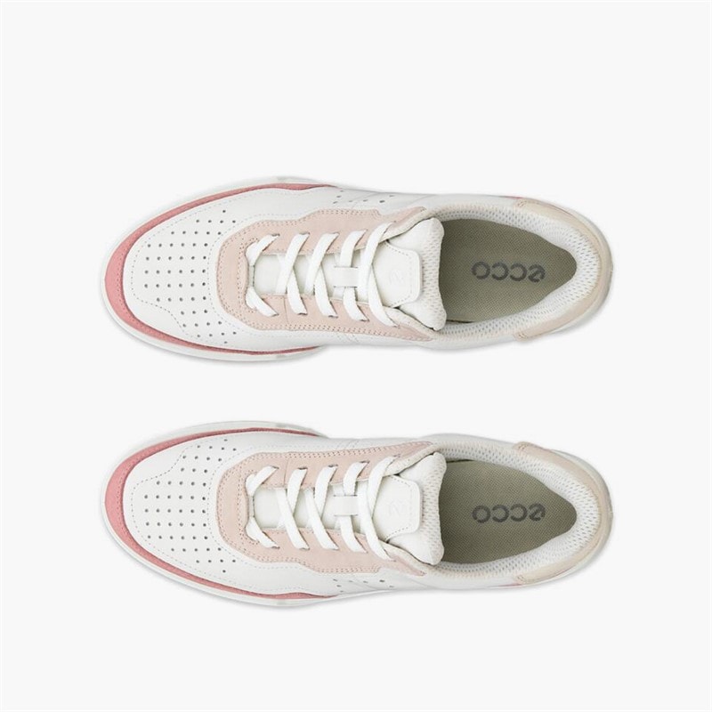 Womens Street Court Leather Trainers Old Rose/White/Rose Dust - Image 4