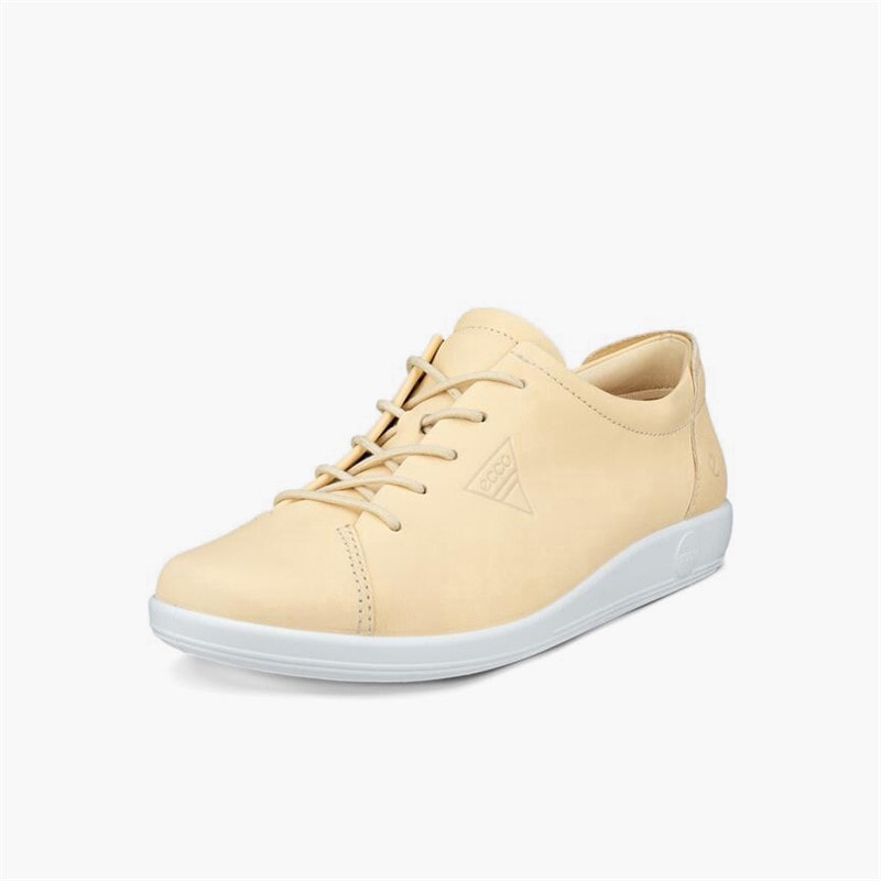 Womens Soft 2 Anniversary Leather Trainers Straw - Image 2