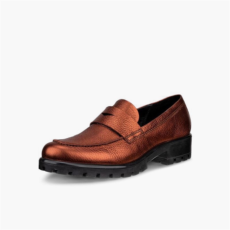 Womens Moodtray Leather Loafers Bronze Antique - Image 2