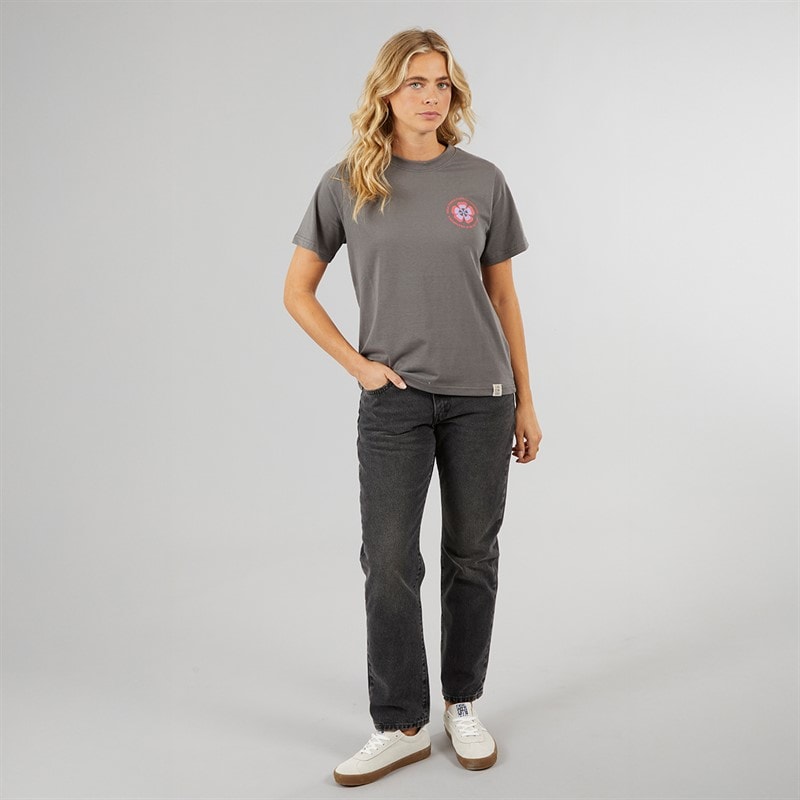 Womens Birds T-Shirt Charcoal - Image 4