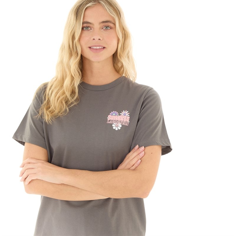 Womens Festival T-Shirt Charcoal - Image 2