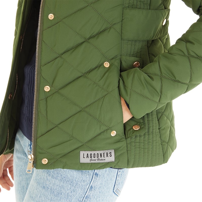 Womens Great Outdoors Quilted Jacket Forest Green - Image 3