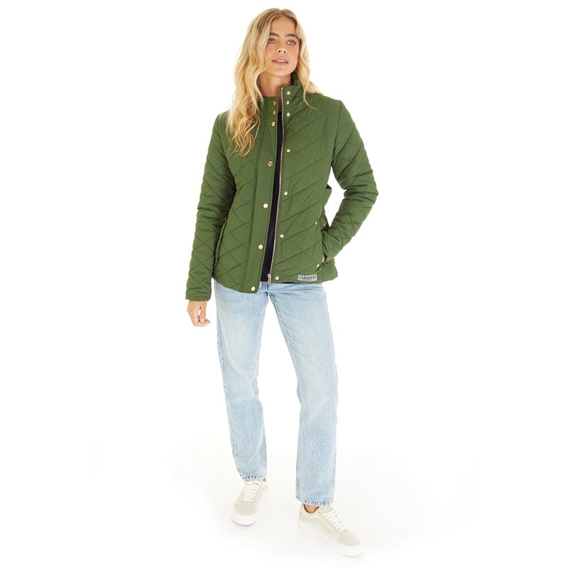 Womens Great Outdoors Quilted Jacket Forest Green - Image 4