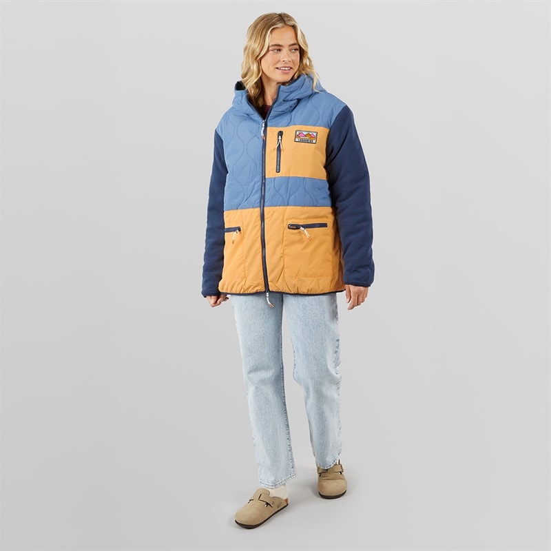 Womens Peak Mid Length Jacket Navy - Image 4