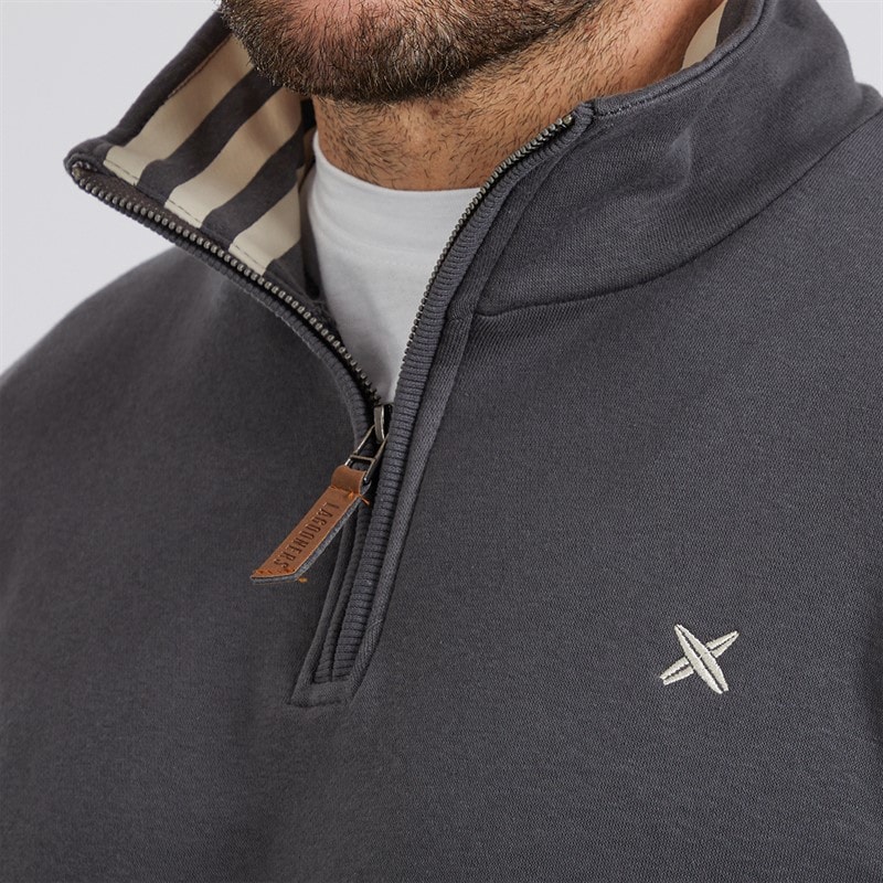 Mens Sargasso Funnel Neck Sweat Charcoal - Image 3