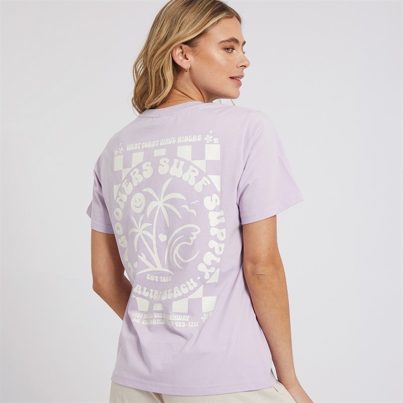 Lagooners Womens Wave Rider T-Shirt Lilac