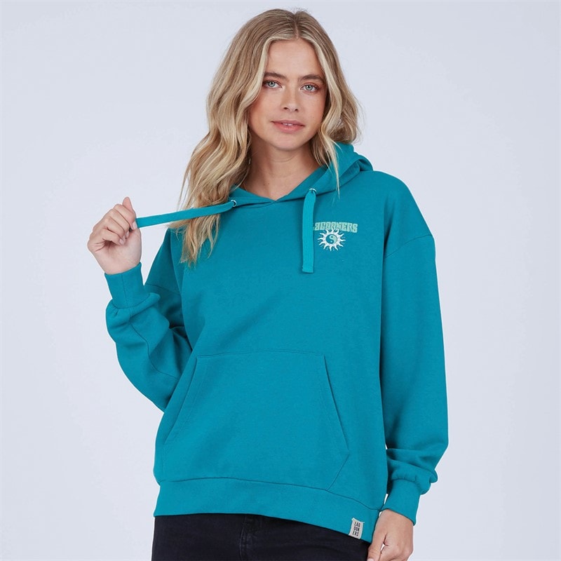 Womens Mindful Hoodie Teal Green - Image 2