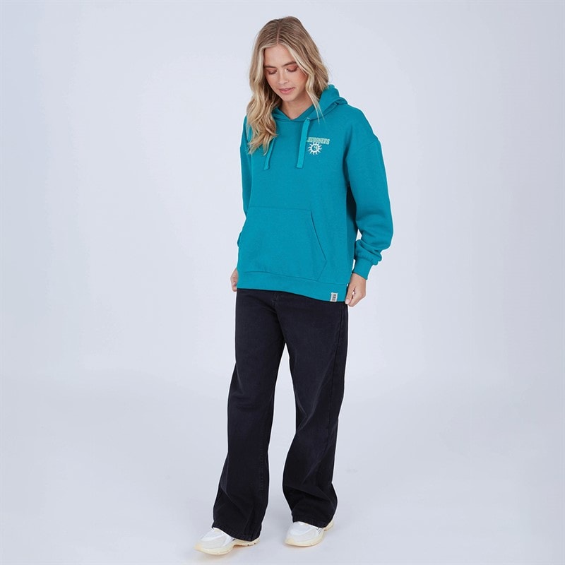 Womens Mindful Hoodie Teal Green - Image 4