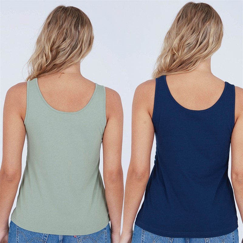 Womens Raina Two Pack Vests Navy/Green Bay - Image 2