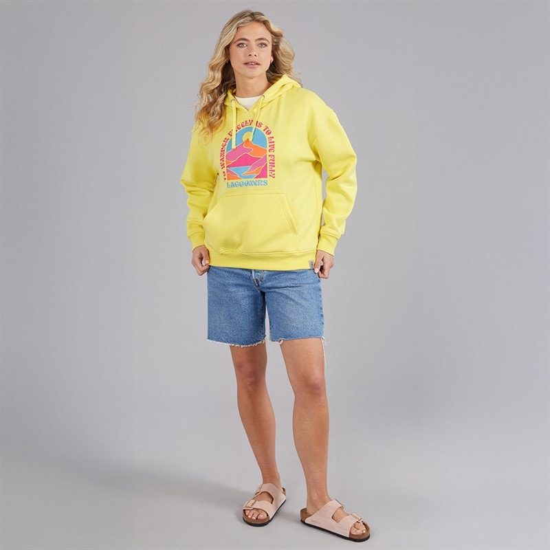 Womens Nightingale Nest Graphic Hoodie Yellow - Image 4