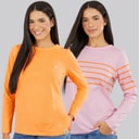 Womens Mulberry Two Pack T-Shirts Pink/Orange