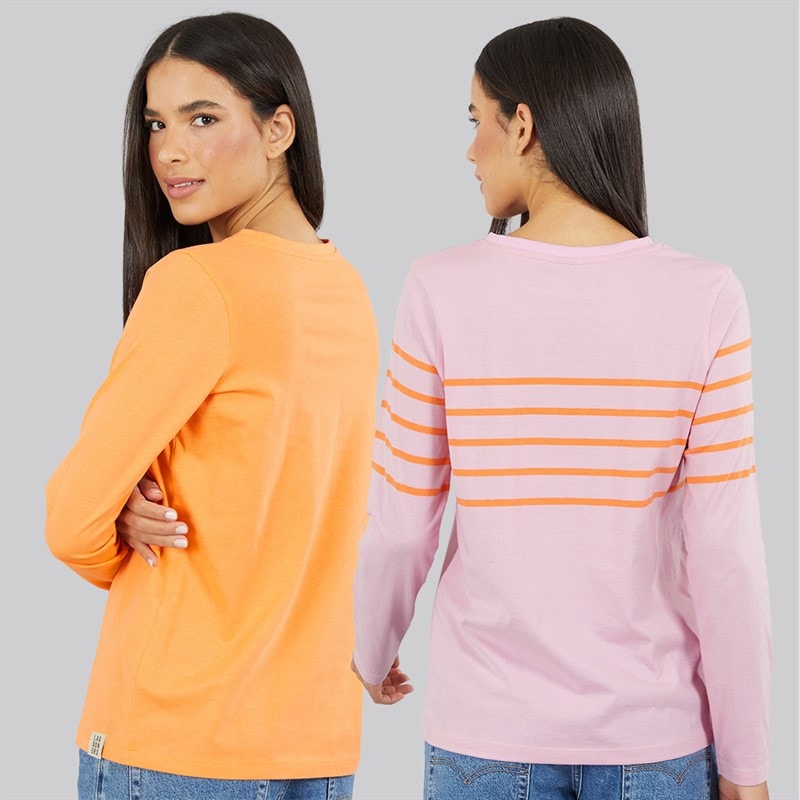 Womens Mulberry Two Pack T-Shirts Pink/Orange - Image 2