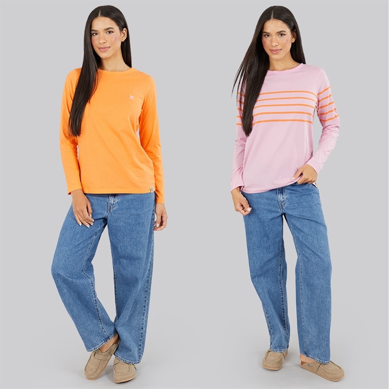 Womens Mulberry Two Pack T-Shirts Pink/Orange - Image 3