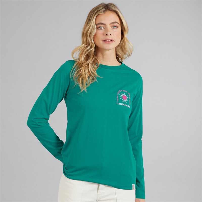 Womens Airdrie Long Sleeve T-Shirt Teal - Image 2