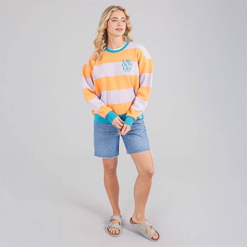 Womens Cornflour Field Crew Neck Graphic Sweatshirt Lilac - Image 4