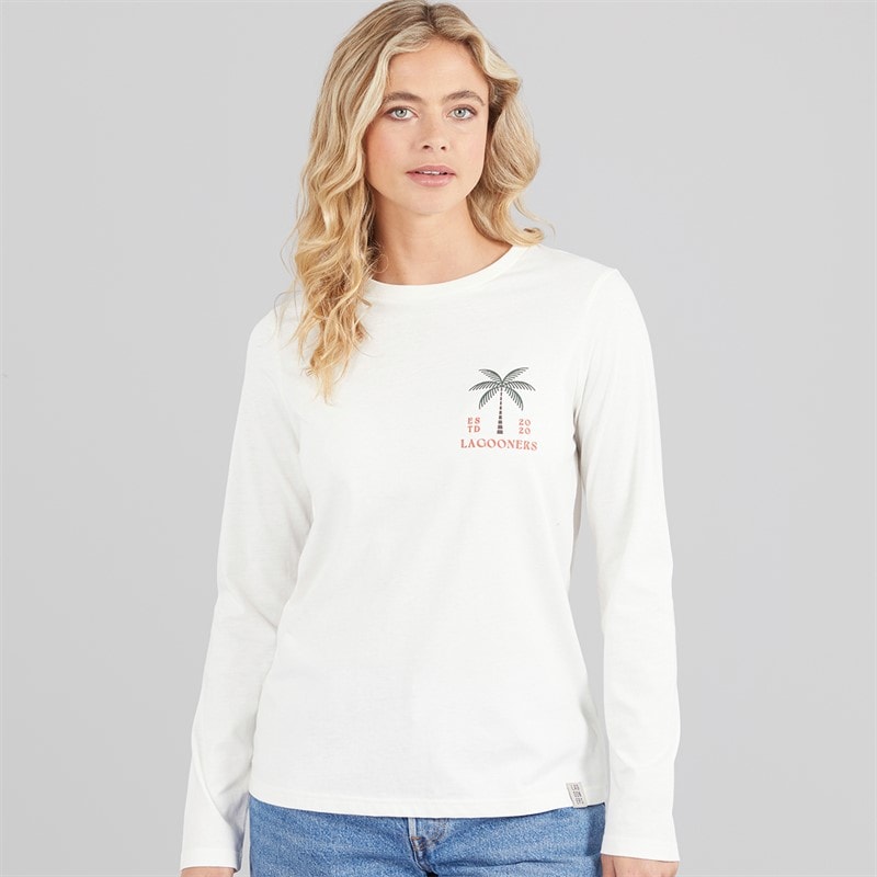 Womens Lanternwood Long Sleeve T-Shirt Ecru - Image 2