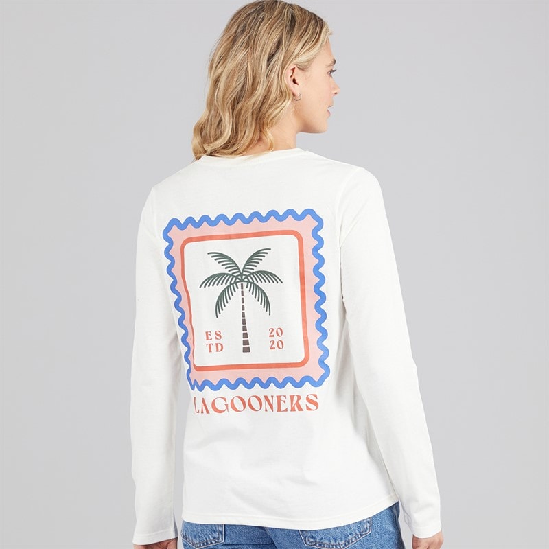 Womens Lanternwood Long Sleeve T-Shirt Ecru - Image 3