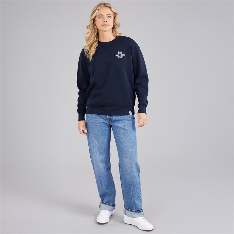 Womens Kempley Fold Sweatshirt Navy - Image 4