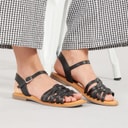 Womens Sophia Sandals Black Leather