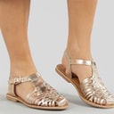 Womens Isla Sandals Gold Leather