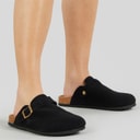 Womens Freya Mules Black Suede