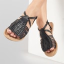 Womens Lily Sandals Black Leather