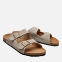Mens Theo Double Buckle Sandals Beige Suede
