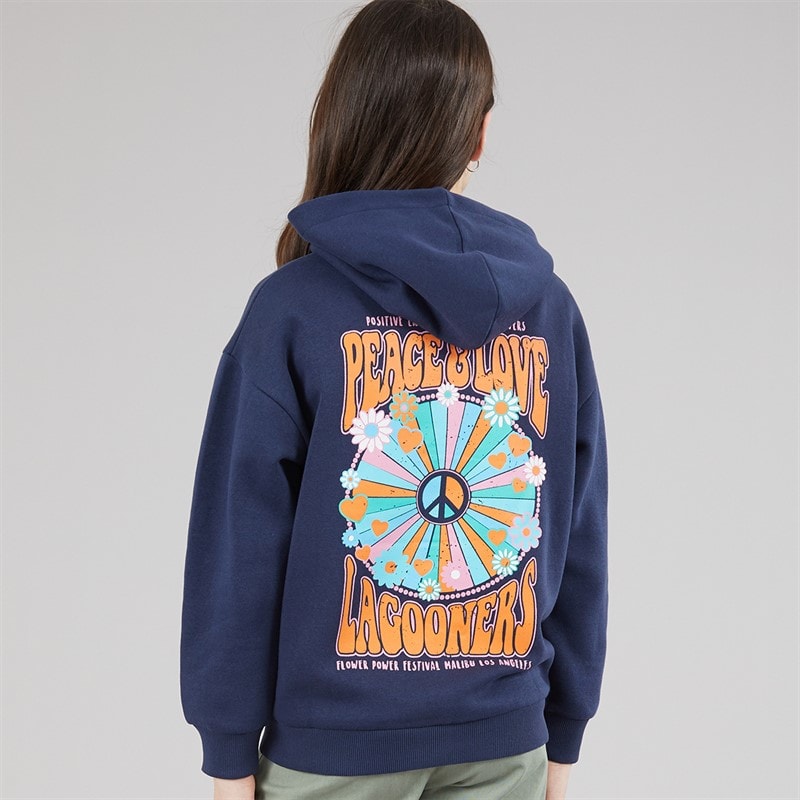 Girls Barley Hoodie Navy - Image 3