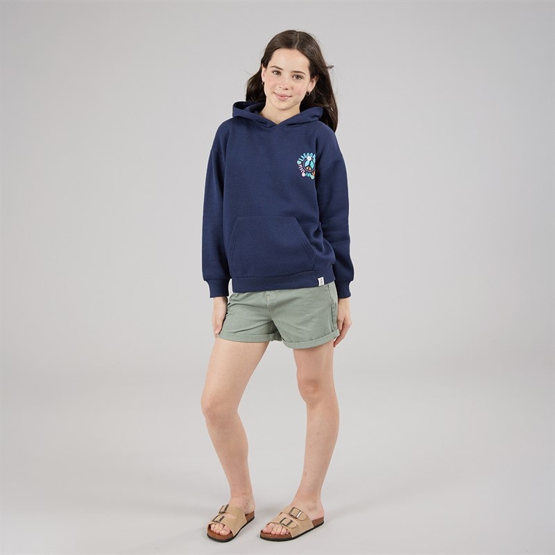 Girls Barley Hoodie Navy - Image 4