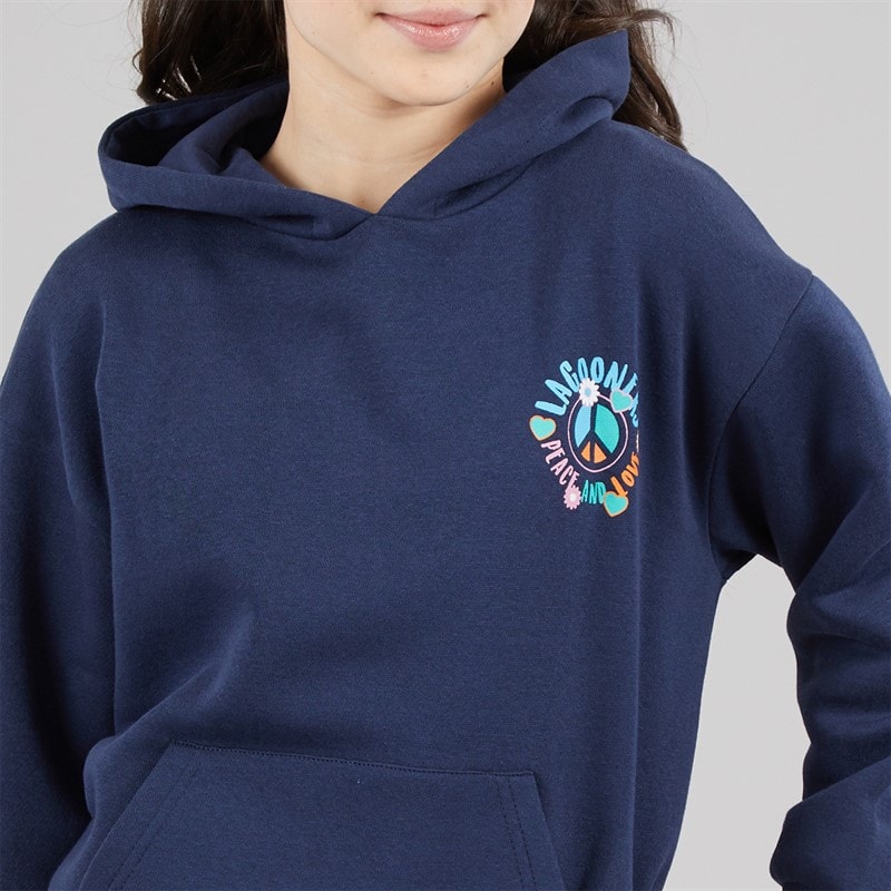 Girls Barley Hoodie Navy - Image 5