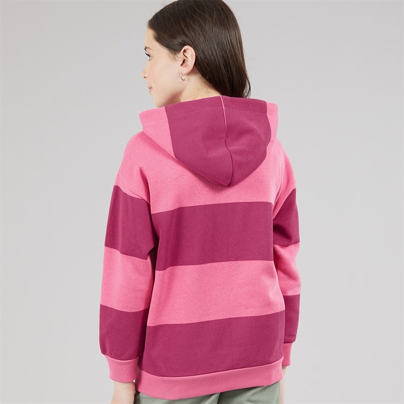 Girls Elmbrook Stripe Hoodie Bright Pink - Image 2