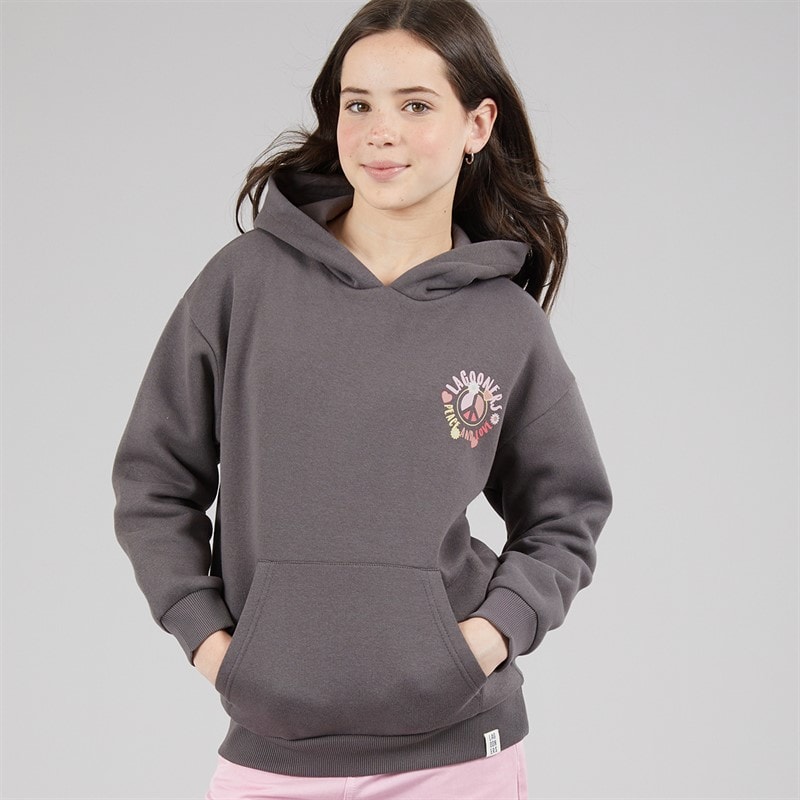 Girls Barley Hoodie Charcoal - Image 2