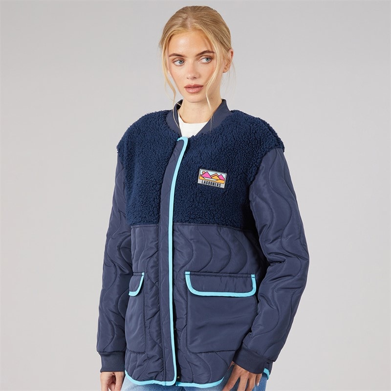 Womens Chatsworth Bomber Jacket Navy - Image 3