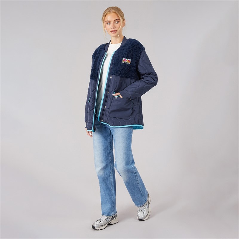 Womens Chatsworth Bomber Jacket Navy - Image 4