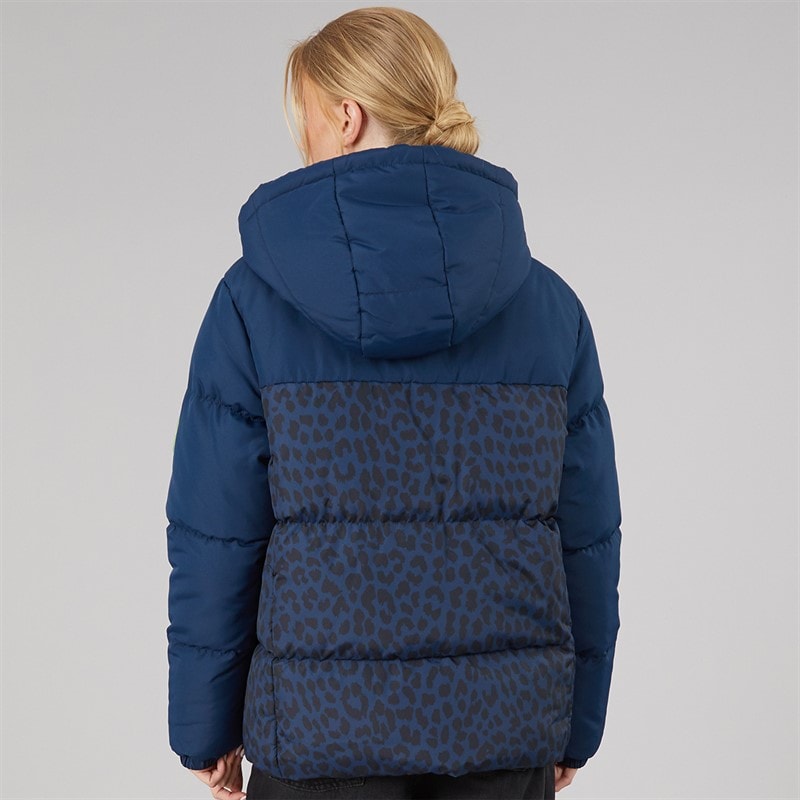 Womens Aussie Short Puffer Jacket Leopard - Image 2