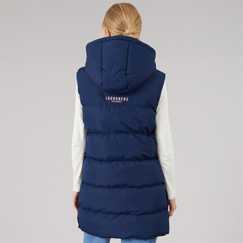 Womens Liatris Long Gilet Navy - Image 2