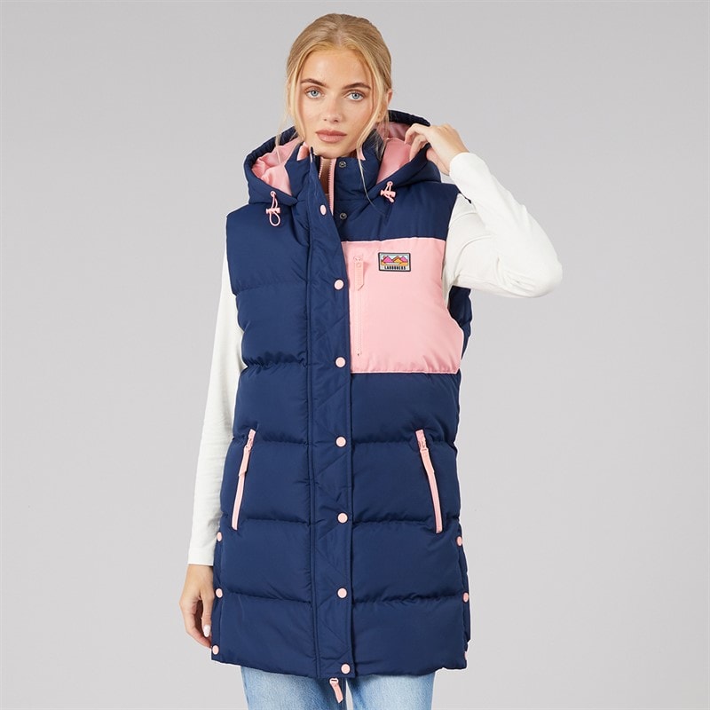 Womens Liatris Long Gilet Navy - Image 3